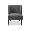 Grey chair with softly curved backrest and cut-out feature