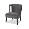 Grey chair with softly curved backrest and cut-out feature