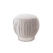 Gloriously gathered and pleated grey fabric stool