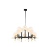 Ceiling lamp finished in antique black with polished brass tips