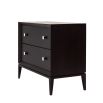 Bevelled chest of drawers with two drawers with nickel finish handles