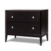 Bevelled chest of drawers with two drawers with nickel finish handles