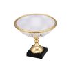 Centerpiece bowl with rope moulded brass accents, fine cut glass and a turned stem