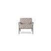 Sleek armchair with beige patterned upholstery