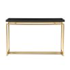 Black ash veneer console table with flawless brass metal frame