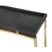 Black ash veneer console table with flawless brass metal frame