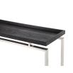 Black ash veneer console table with flawless silver metal frame