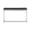 Black ash veneer console table with flawless silver metal frame