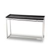 Black ash veneer console table with flawless silver metal frame