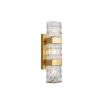 Rectangular glass wall lamp with brass detailing 