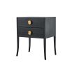 A stylish two-drawer bedside table by Liang & Eimil with golden accents