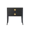 A stylish two-drawer bedside table by Liang & Eimil with golden accents