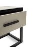 A luxury one-drawer bedside table with a taupe and wenge finish