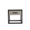 A luxury one-drawer bedside table with a taupe and wenge finish