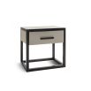 A luxury one-drawer bedside table with a taupe and wenge finish