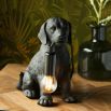 Black steel Labrador table lamp