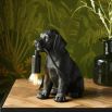 Black steel Labrador table lamp