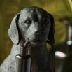 Black steel Labrador table lamp