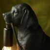 Black steel Labrador table lamp