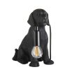 Black steel Labrador table lamp