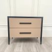 Elegant faux leather chest of drawers in a sophisticated neutral