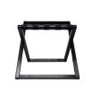 Black wooden luggage rack complete with sleek straps