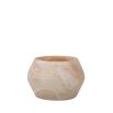 Hexagonal marble tealight in peachy beige tone