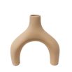 Wishbone shape beige vase