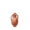 Terracotta coloured matte vase with four-handles