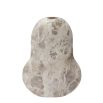 Beige marble stone vase in subdued hourglass shape