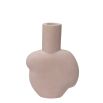 Charming organic shape curved vase in beige