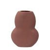 Reddish brown sandstone marble vase in hourglass shape