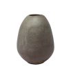 Organically shaped brown terracotta vase with distressed finish