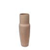 Medium rose coloured glass vase with matte texture