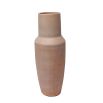 Large rose coloured glass vase with matte texture