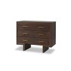 Dark brown chest with six drawers and brass handles