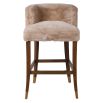 Soft furry brown barstool with brass detailing