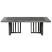 Black rectangular coffee table with slatted legs