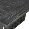 Black rectangular coffee table with slatted legs