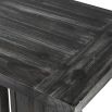 Black rectangular coffee table with slatted legs