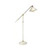 A spectacularly chic task floor standing lamp with a polished brass and white lacquered finish