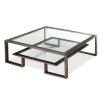 Mayfair Coffee Table - Antique Bronze Hairline/Clear Glass