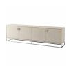 Elegant TV cabinet with shagreen finish and nickel accents