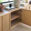 Natural wood sideboard with four cupboards