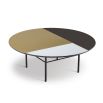 Glamorous coffee table in classic colour combinations in gold, black and clear