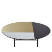 Glamorous coffee table in classic colour combinations in gold, black and clear