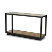 Cube console table with subtleties of rich bronze and Cubist geometry