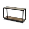 Cube console table with subtleties of rich bronze and Cubist geometry