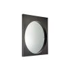 Circular mirror with wooden frame fashioned in antique bronze finish