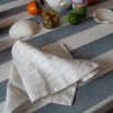 Linen napkin with colourful scallop artistic design